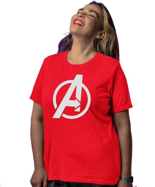 Omneto Women Red Printed Pure Cotton Round Neck T Shirt - S (Omneto_WM11AvengersRed_170822_S)