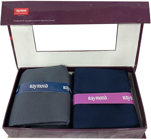 Raymond Men Dark Blue Solid Cotton Shirt And Trouser Fabric