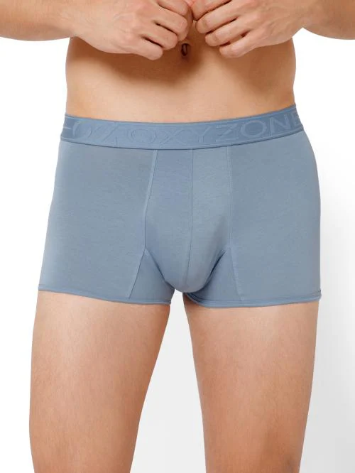 OXYZONE Classic Men's Trunks | Soft Cotton | Stretch Fit | Quick-Dry | Anti-Odor | Ultra-Soft | Moisture-Wicking | Breathable | Comfort Fit Boxer Trunks for Men, Dusk Blue (Pack of 1)