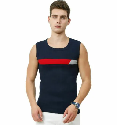 Metro Stitch Men Solid Vest (S)