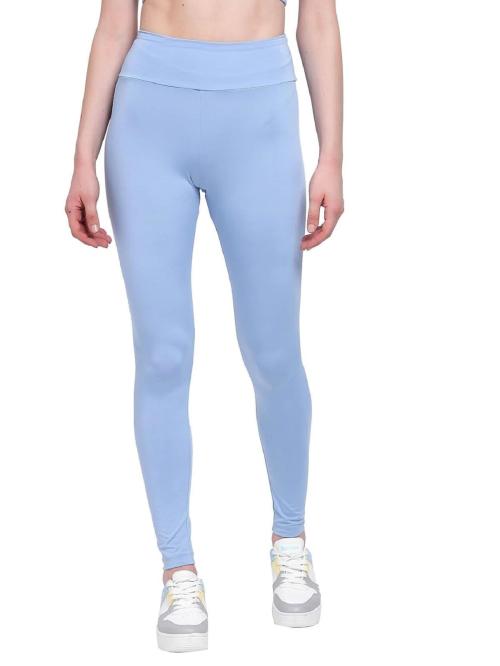 Yoonoy Polyester High Waist Stretchable Woman's Treggings Regular Jeggings for Gym,Yoga & Homewear (Royal Blue)