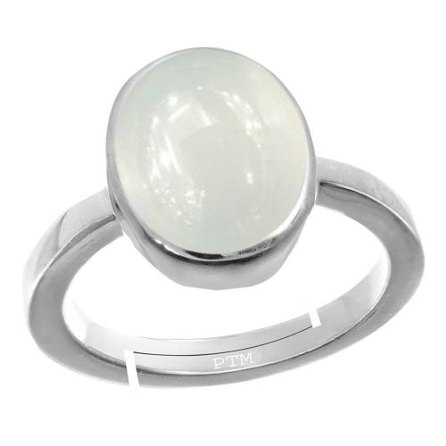 Ptm Moonstone 4 Carat Natural Gemstone 925 Sterling Silver Adjustable Ring