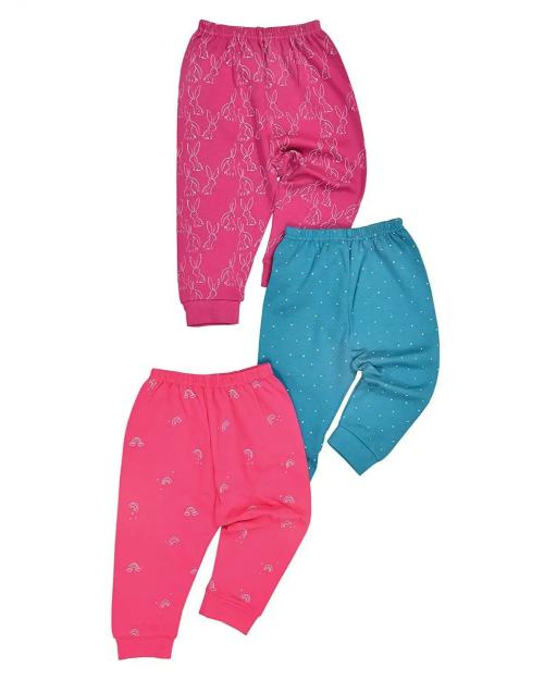 ANGAAKAR CLOTHINGS Baby Cotton Pajama Pant for Boys Loose Fit Rib Girls Printed Legging Kids Trak Pants Summer Wear Newborn Bottoms Pack of 3