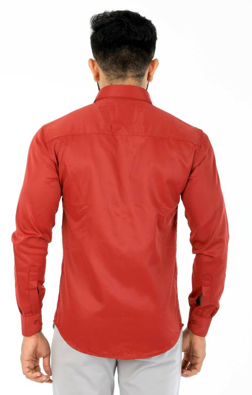 Devi creation Men Regular Fit Solid Cut Away Collar Festive Shirt Maroon