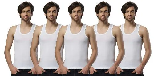 ESSA COOLD Men's Cotton White Vests_(Pack of 5)_110 Cm_110CM Or 4XL