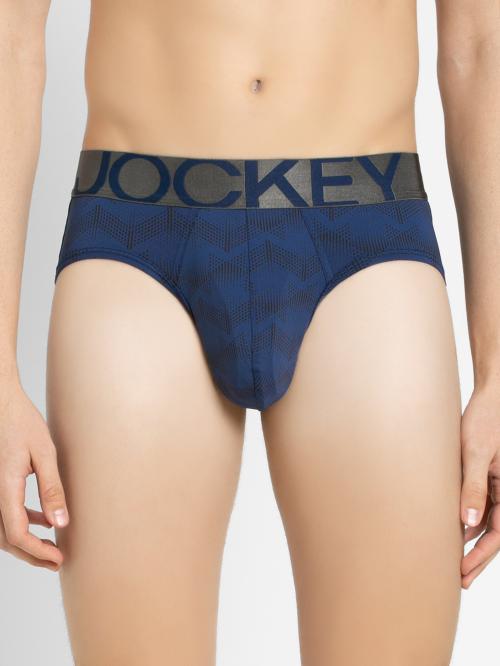 Jockey IC29 Men's Rich Royal Blue All Over Print Nylon Briefs
