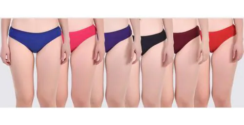 Yana Girls Multicolor Cotton Blend Pack Of 6 Panty (15 - 16 Years)
