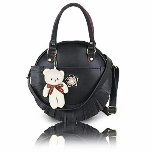 Shamriz bag for women cute sling bags girls and women| stylish latest hand bag| Round Sling Bag| Made in India| Hand Purse| Side Sling Bag| Adjustable Sling Bag BLACK