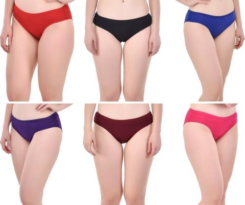 Yana Girls Multicolor Cotton Blend Pack Of 6 Panty (10 - 11 Years)