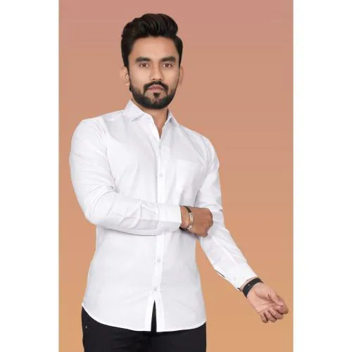 KALANABH Boys-White-Shirt White-Shirt Shirt Boys-Fashion Fashion-For-Boys Formal-Shirt Formal-Cloth White-Shirt-Fashion Formal-Fashion Clothing-For-Man (PACK OF 1 PCS SIZE- L)
