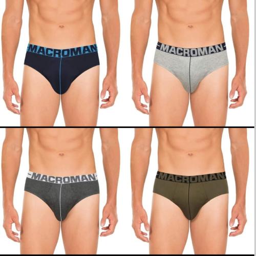 MacroMan Men's Cotton Outer Elastic Brief (Pack of 4)