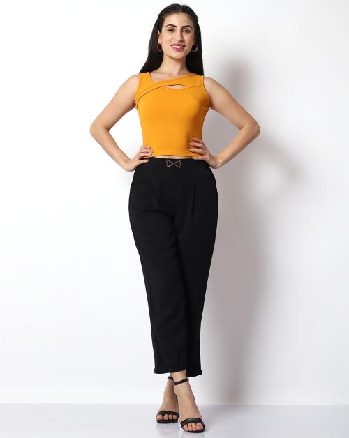 Prettify Women Co-ords Black, Mustard Dress ( Pack OF 1 Co Ord Sets )