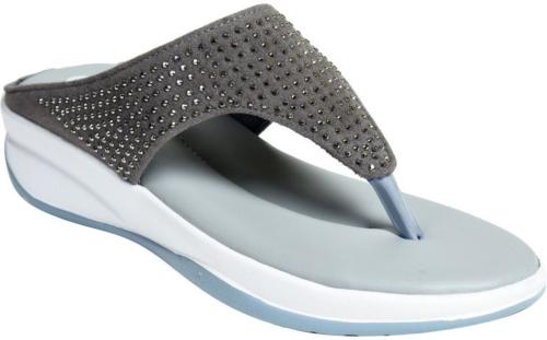 STICY Women SlipOn Wedges Sandal (Grey)
