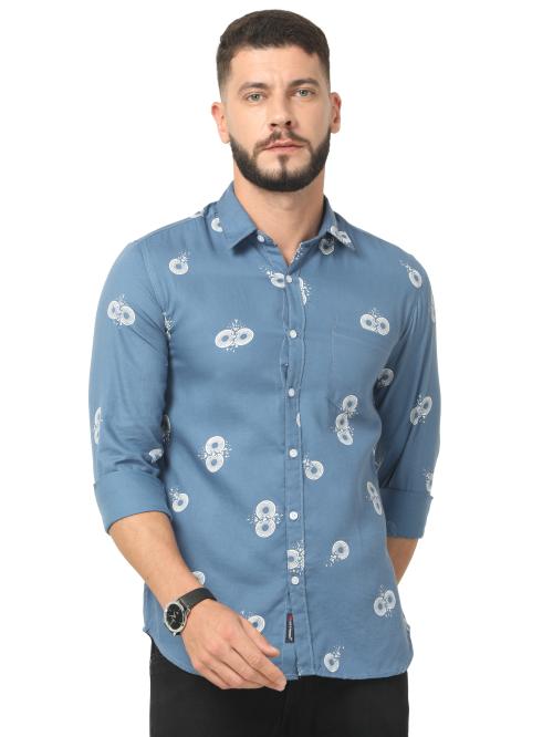 Light Blue Printed Shirt