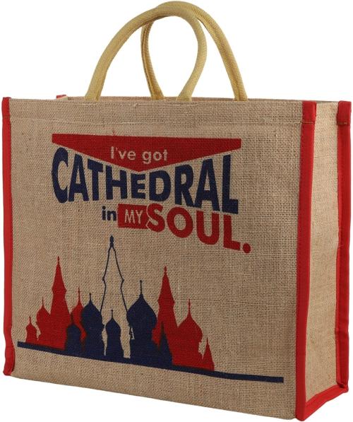 DOUBLE R BAGS Eco-Friendly Jute Bag, Reusable Large Heavy Duty Lunch/Shopping/Grocery Hand Bag with Handle for Men and Women (Pack of 1) Grocery Bag (Brown)