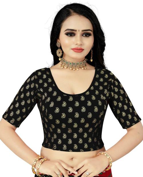 Pinfit Women Black Lycra Blend Blouse sbl17blk_XL Black