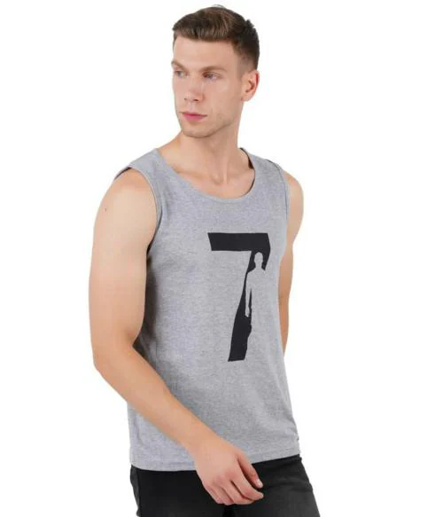 Jocker Men Grey Inner Elastic Sleeveless Vest (S)