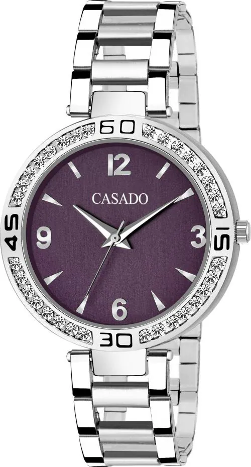 Casado Analog Purple Dial Silver Strap Watch For Girls (Csd-819-Purple)