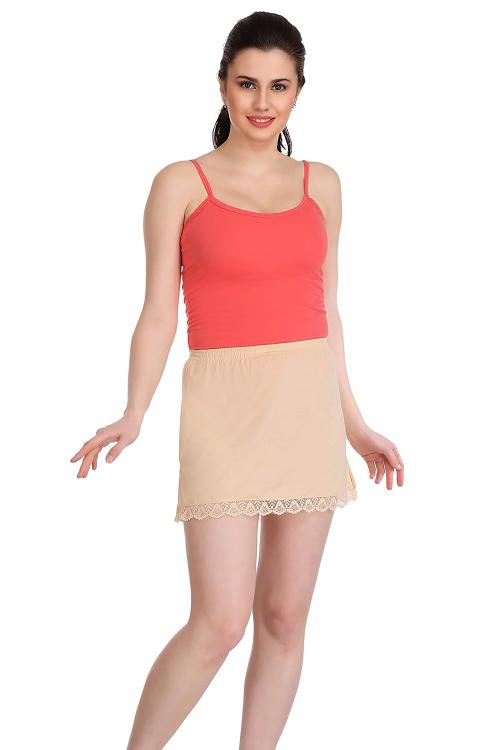 SPLASH Women Beige Half Skirt Slip L_Beige