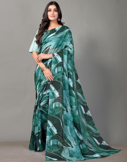 Siril Silk Multicolor Color Poly Silk Saree with Blouse piece | sarees for Women| saree | sarees