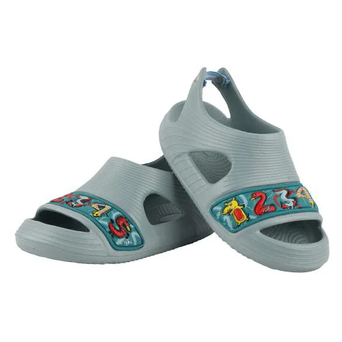 LEVOT Playful and Fashionable: Sling Back Clogs for Boys & Girls (20- 24 Months)- Grey
