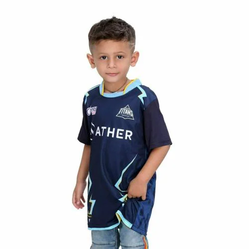 Pariferry Gujarat Titan IPL Jersey Half Sheeve IPL T-Shirt for Kids Blue 11-12 Y
