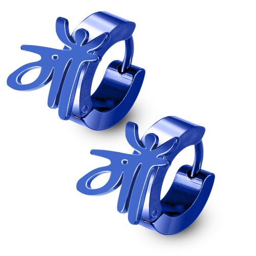 Valentine Alloy Black/Blue Surgical Plug Hoop Ear piercing Studs