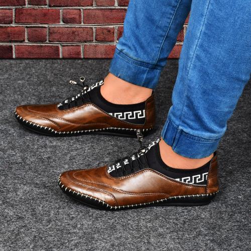 Krors Smart Casual Loafers for Men (Brown)