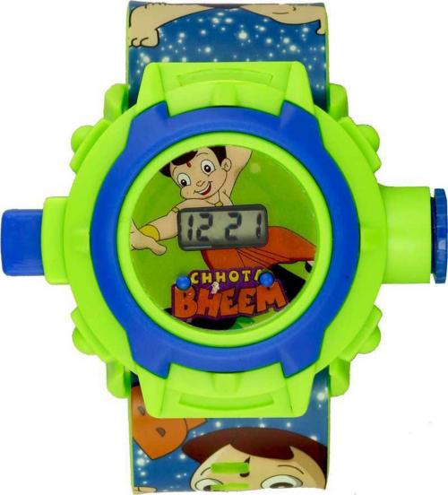 Zuperia Digital Green Dial Blue Strap Watch For Boys And Girls (Chota Bheem Projector Watch)