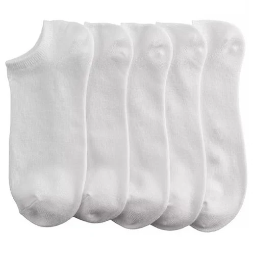 LealDealz Premium Quality Ankle length Cotton Socks for Men and Women, Pack of 5 White coloured.