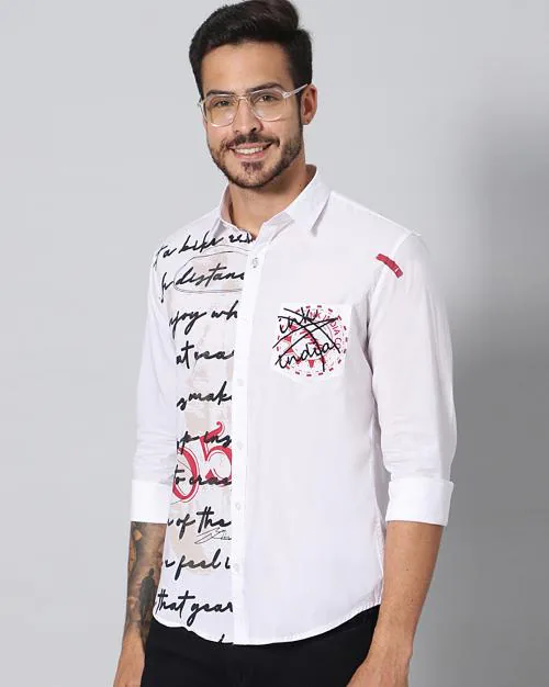 Men's Full Sleeve Abstract Designer Printed Shirt