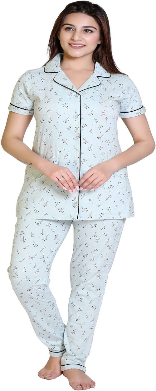 DREAMYSOUL Women Multicolor Printed 100% Cotton Pack Of 2 Lounge Sets (M) (Pack of 2)