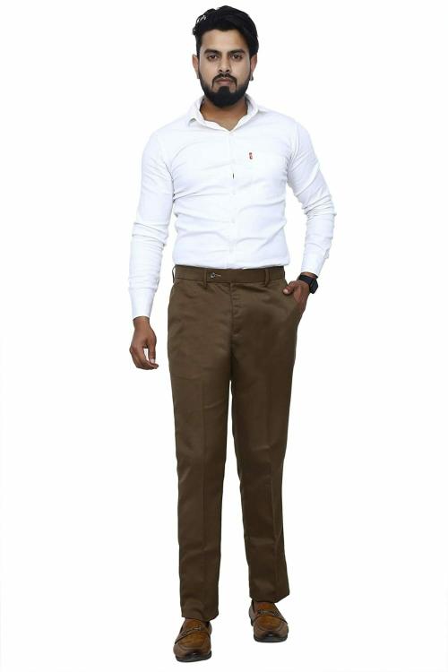 KRG FASHION Men's Reguler Fit Poly Cotton Trouser Pant's Relaxed for Office and Casual Wear