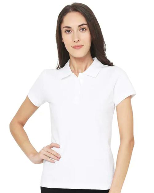 papa-brands Women White 100% Cotton T-shirt