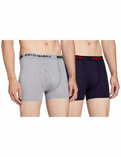 Rupa Jon Men Multicolor Solid Cotton Pack of 2 Trunks