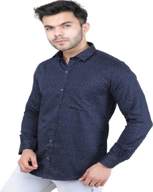 Blue Ocean Mens Blue Pure Cotton Casual Shirt - 46