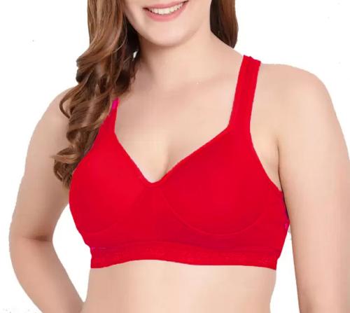 Caracal Bra For Women Sports Padded Girls Full Coverage Seamless B Cup Bra Exercise Yoga Running Pack of 1 Size 36B Red