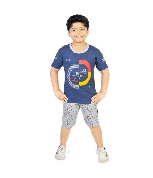 CELEBRITY CLUB 100% Cotton Blue Its Always Time T-shirt & Pant