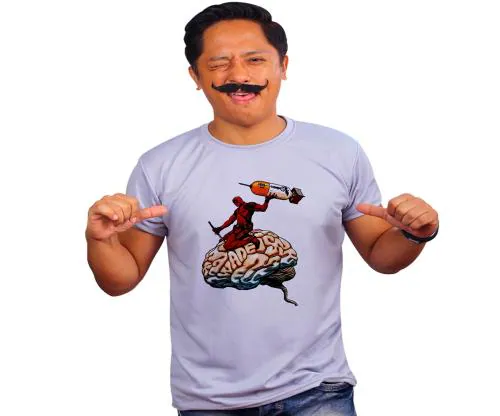 Mooch Wale Deadpool Wade Wilson Grey Quick-Dri T-shirt For Men - Grey, L