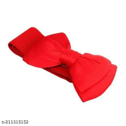 SHINE STYLE Women's Stylish Stretchable Ribbon Belt For Women Pack of (Red) waist-30