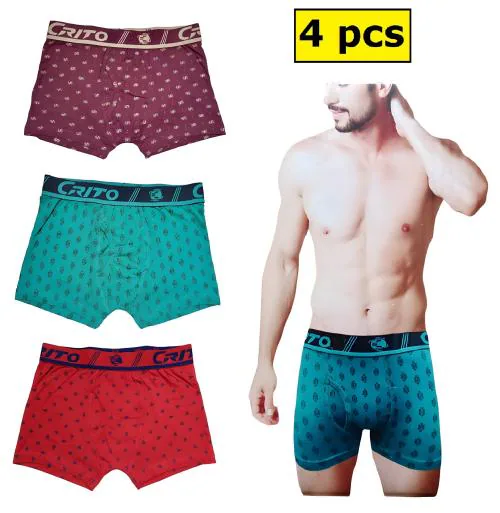 Sasta Sales Printed underwear for men| Printed cotton brief| Lycra innerwear for jents| Pack of 4 pcs size-95