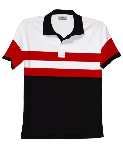 FastColors Black Half Sleeve Collar Tshirt