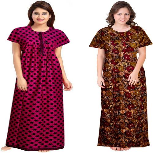Sajao Creation Women Nighty Set (Multicolor)