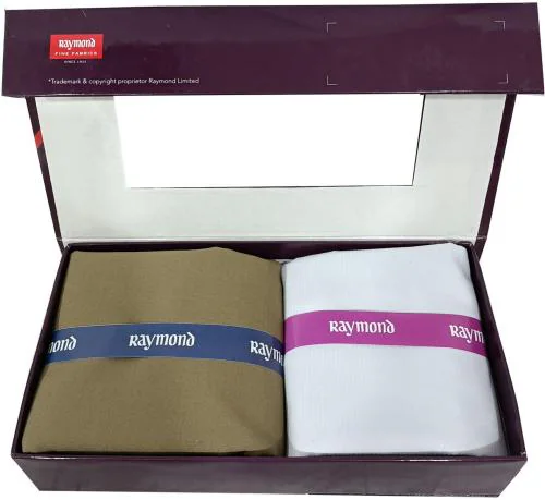 Raymond Men White Solid Cotton Shirt And Trouser Fabric