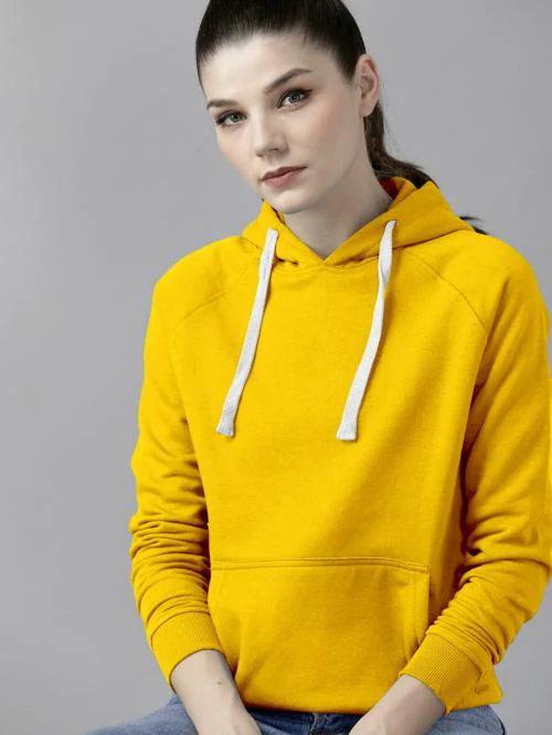 INDO FABRIZIO Girls Printed Cool Aesthetic Sweatshirt Hoodie-YELLOW-XL