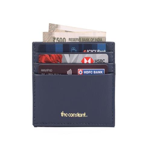The Constant Genuine Leather Men's Wallet Card Holder | Credit/Debit & ID Card Holder for Travel - Blue