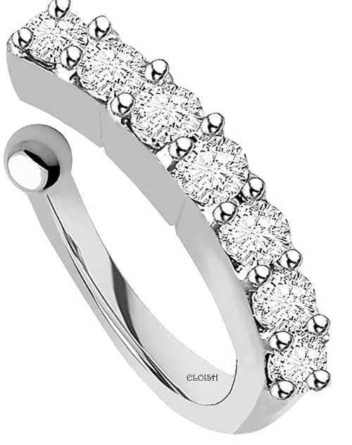 ELOISH 92.5 Sterling Silver Clip On Nose Ring for Women for Non Pierced Nose.