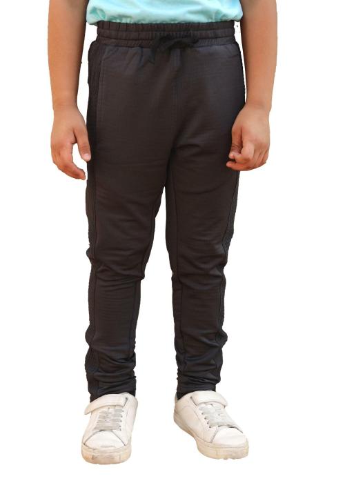 APPALUZO Boy's Polyster Zip-N-Glide Active Waffle Track Pants (Colour: Grey, Size: 5-6 Y)
