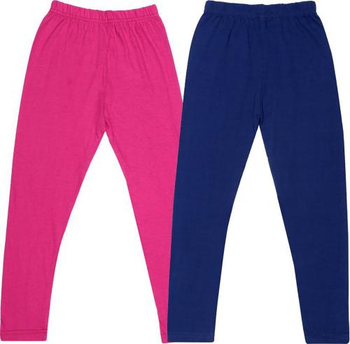 Tik Tok Wears Girls Multicolor Solid Cotton Blend Pack of 2 Leggings