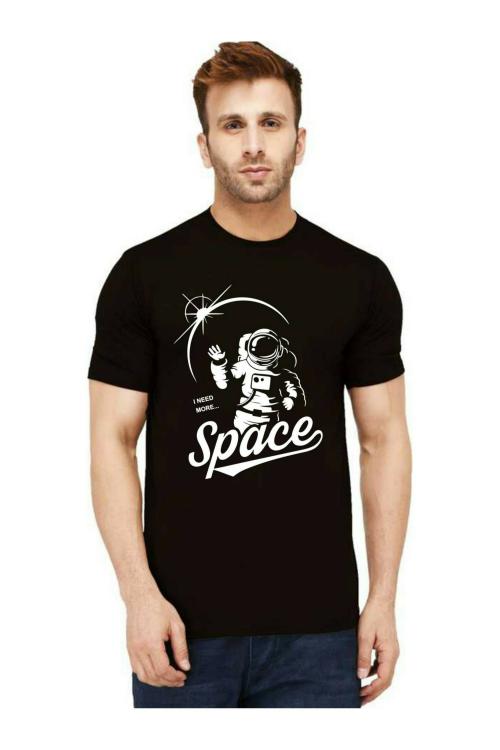 Buy Store Men Black Graphic Pure Cotton Round Neck Tshirt